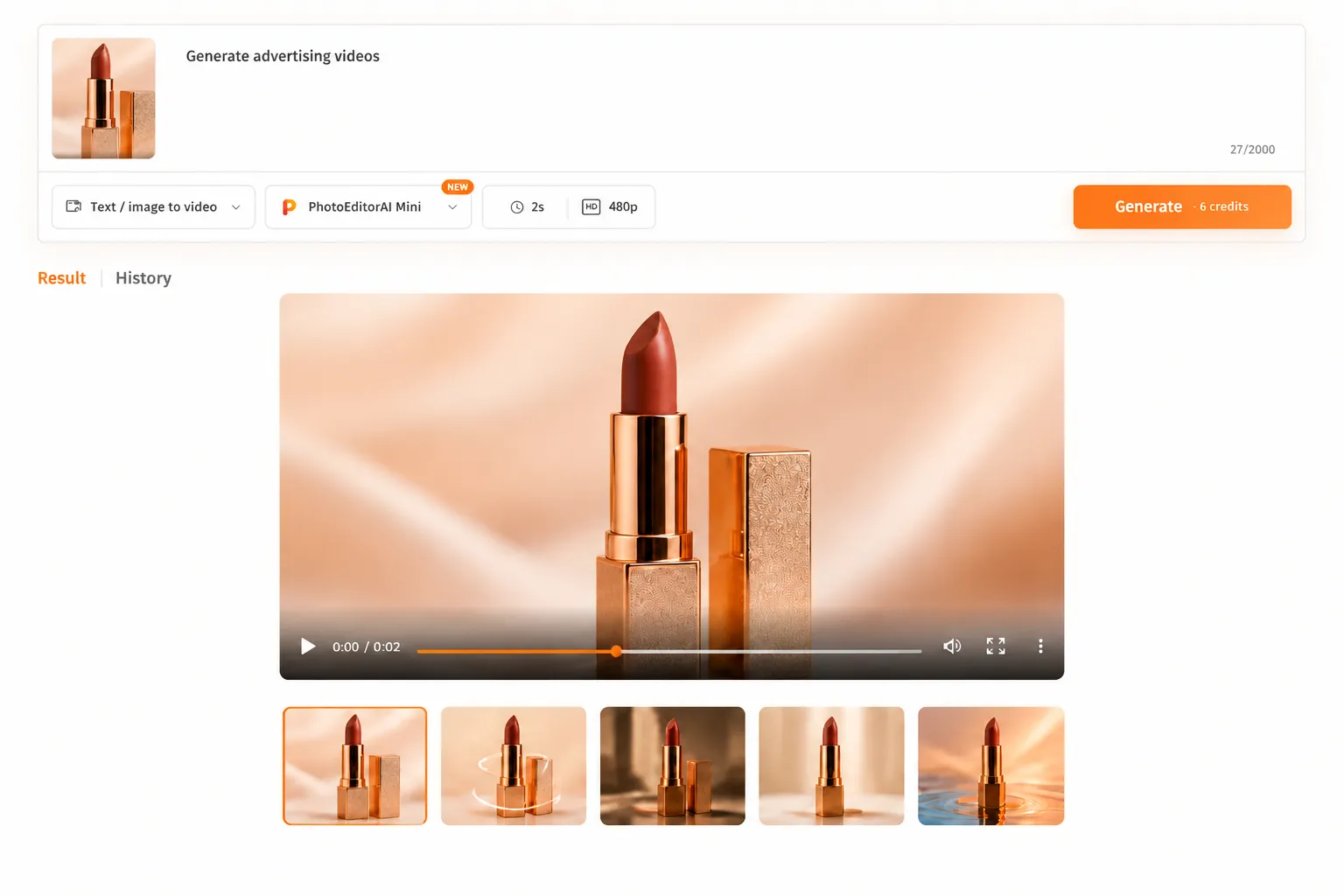 AI product reveal from a catalog photo