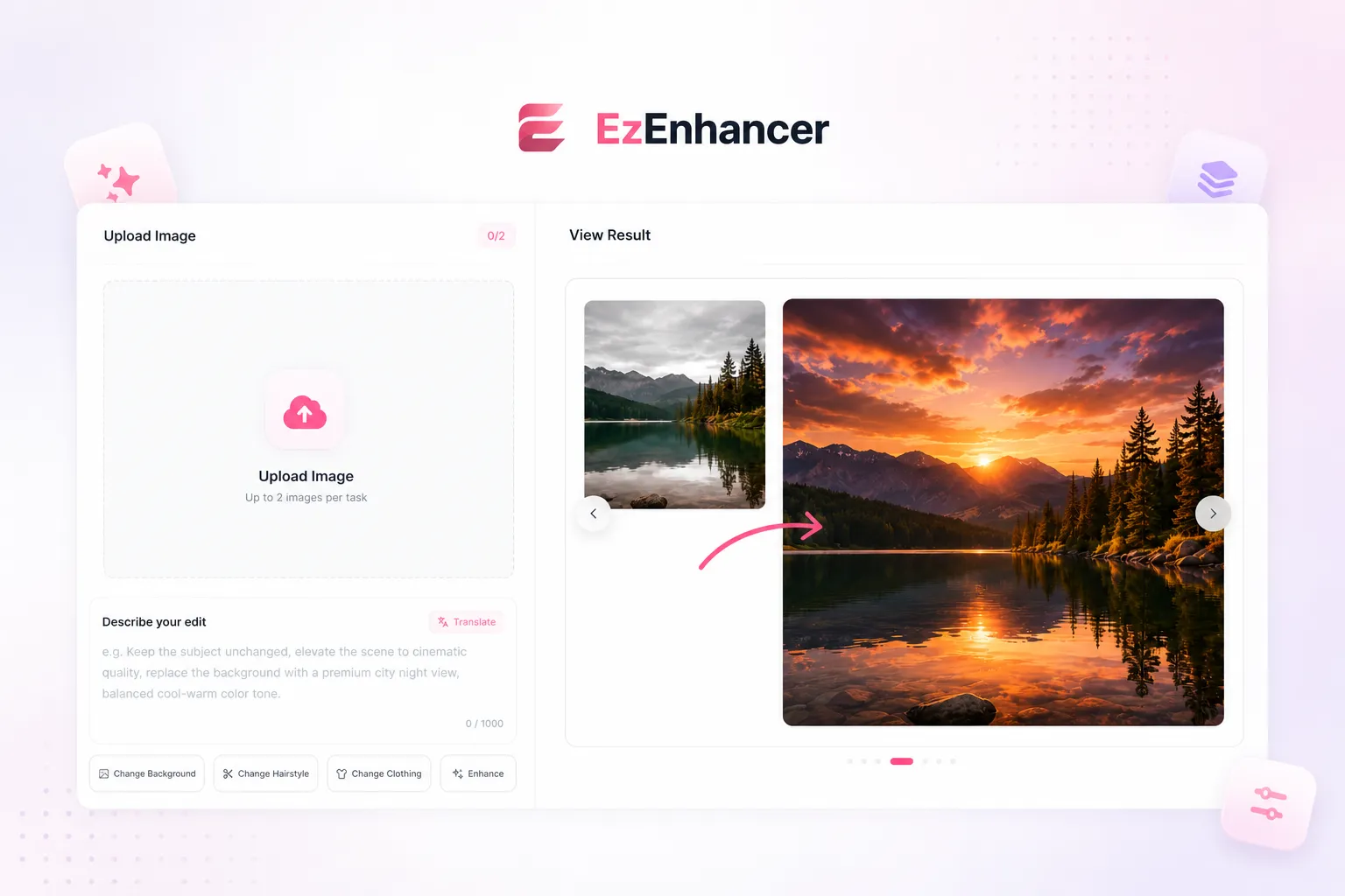 AI photo editing and enhancement visual example