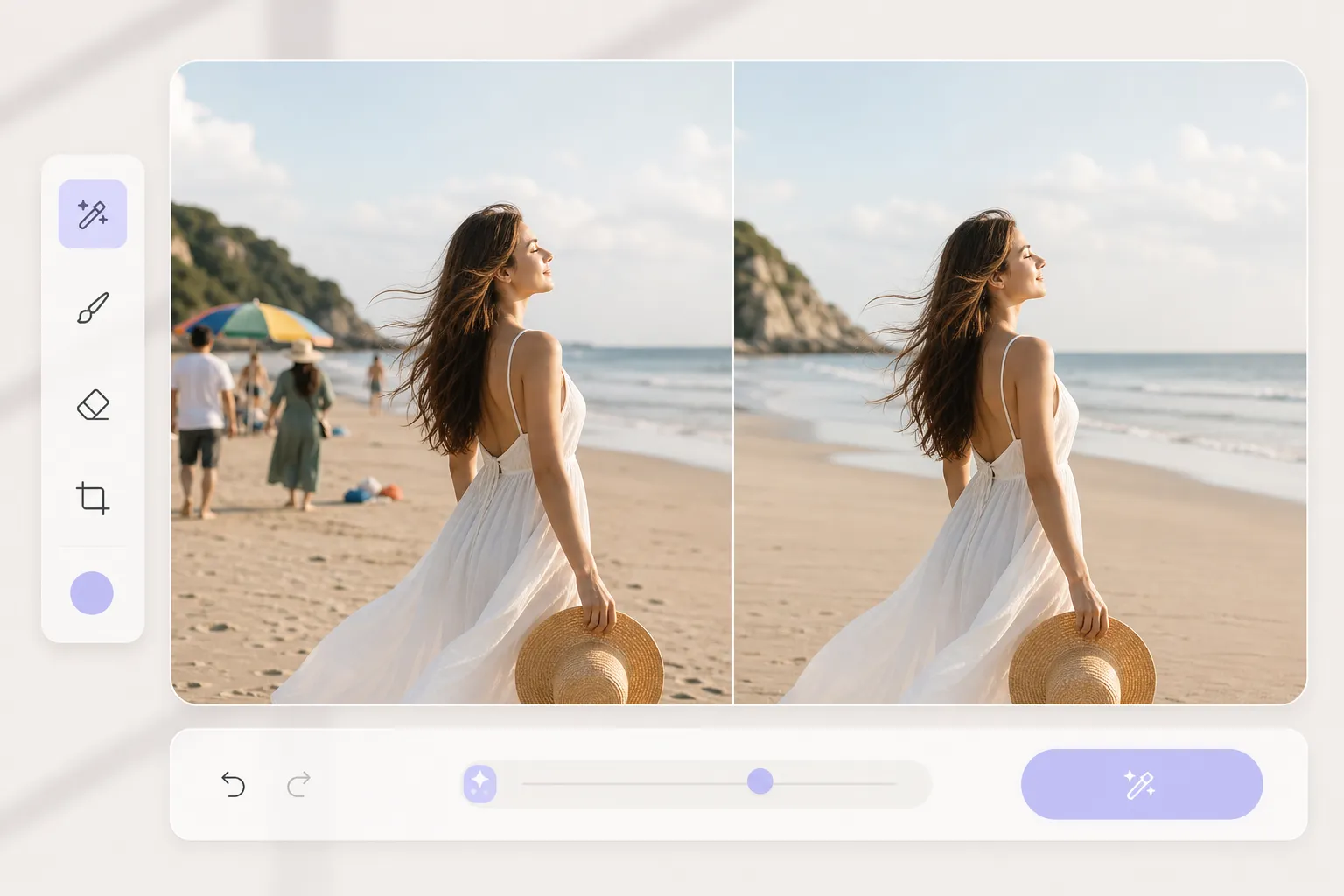 Photo with distracting elements removed
