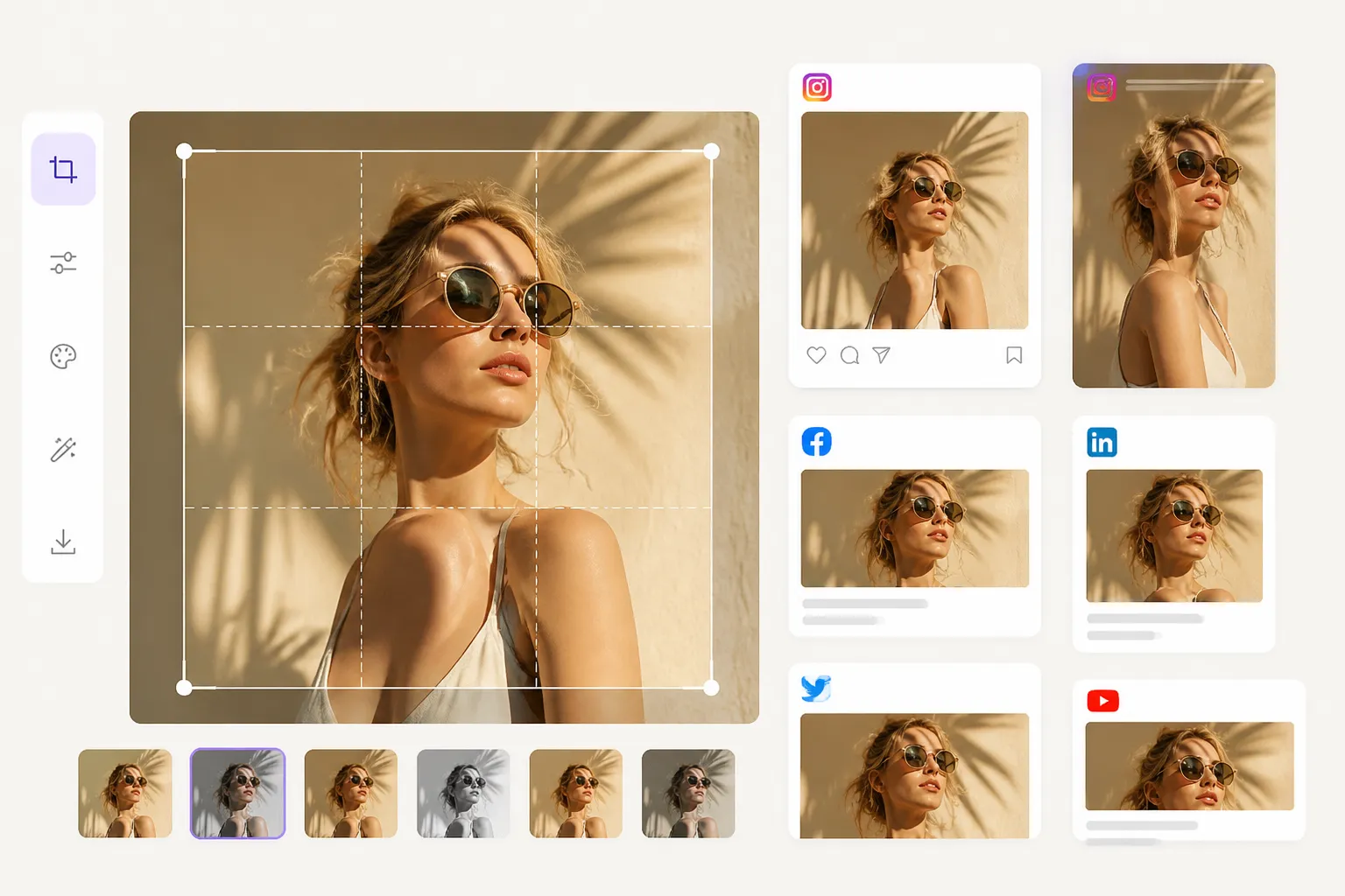 Creative image variations for different platforms