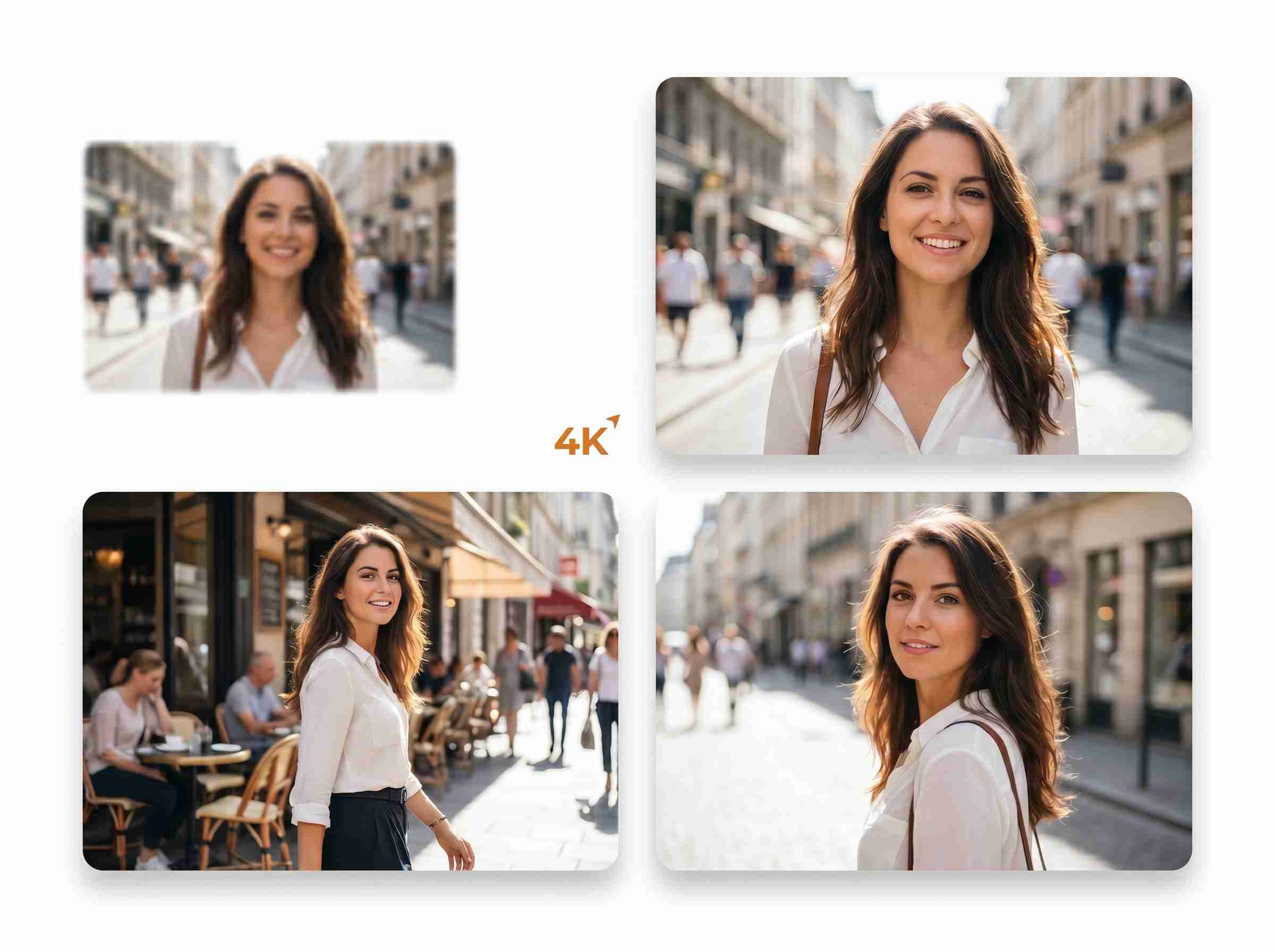 PhotoEditorAI 4K AI 이미지 업스케일러가 흐릿한 사진을 더 크고 선명한 비주얼 결과로 향상