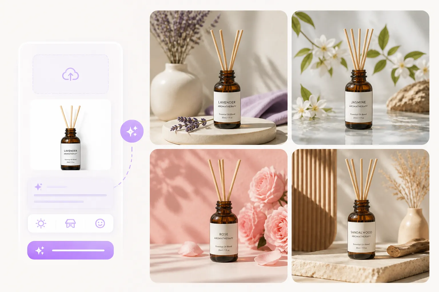 Product image in a new AI-generated scene