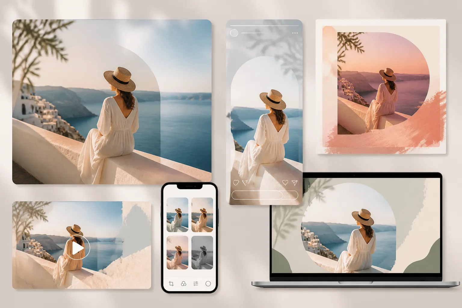 Visual content adapted for different social platforms
